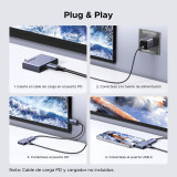Cabo USB-C macho p/DisplayPort femea de 1,4 (+ USB-C femea)