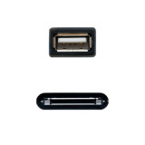 Cabo USB-A 2.0 OTG p/Samsung 30P/M-A/F, Preto, 15cm