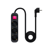 Extensao3 tomadas Nanocable c/interruptor 1.4m Preto
