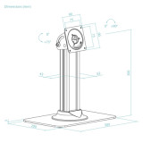 Suporte de mesa antirroubo p/tablet TooQ TQATC2601-B / Preto