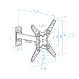 Suporte extensível/giratório/inc.TooQ TVs 13 a 43g ate 20 kg