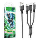 Cabo-Hoco-X76-e-em-1-(Lightning-micro-usb-Tipo-C)-Preto