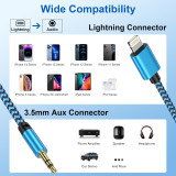 Cabo Lightning para Jack 3.5mm Macho Azul 1 metro