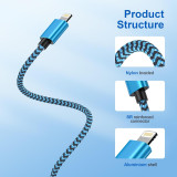 Cabo Lightning para Jack 3.5mm Macho Azul 1 metro