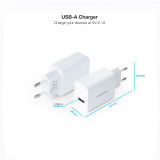 Carregador Nanocable USB-A, 5V/2.1A, Branco