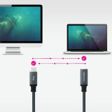 Cabo extensão USB-C Macho /USB-C Femea 3.2 Nanocable 1mt/Pt