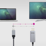 Cabo conversor Nanocable 10.15.5102/USB-C/HDMI M/M 1,8m /pt
