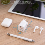 Carregador TooQ TQWC-QCPD20WT/1x USB-C/1xUSB-A /20W/Branco