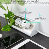 Carregador TooQ TQWC-QCPD20WT/1x USB-C/1xUSB-A /20W/Branco