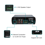 Amplificador misturador stereo USB/FM/Bluetooth 2x30W