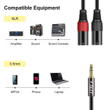 Cabo Audio 2xXLR Canon Macho - 1xJack 3.5 ST Macho, 90cm