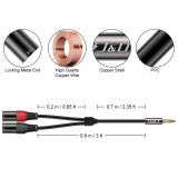 Cabo Audio 2xXLR Canon Macho - 1xJack 3.5 ST Macho, 90cm