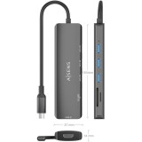 Hub USB-C Aisens 1xHDMI 4K/3xUSB/1xLeitor de Cartoes Cinza