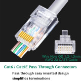 Ficha RJ45 tecnologia passante 8P8C UTP CAT6