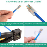 Ficha RJ45 tecnologia passante 8P8C UTP CAT6