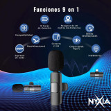 Pack de 2 Microfones S/Fios p/iPhone, Android, iPad e PC