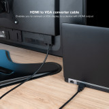 Cabo conversor Nanocable HDMI macho - VGA macho/1,8 m/Preto