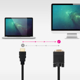 Cabo conversor Nanocable HDMI macho - VGA macho/1,8 m/Preto