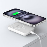 Bateria externa universal de 10.000 mAh com ímã, branca