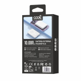Bateria externa universal de 10.000 mAh com ímã, branca