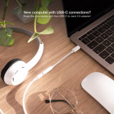 Conversor Nanocable USB Tipo-C macho / 3.5 Femea Branco