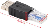Conversor USB-A fêmea para rede RJ45/utp macho