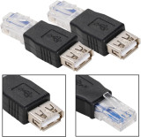 Conversor USB-A fêmea para rede RJ45/utp macho