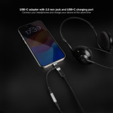 CABO ADAPT.USB-C/M - AUDIO 3.5/F+USB/F 3A 10CM Nanocable