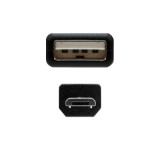 CABO NANOCABLE USB-A 2.0, TIPO A/M-MicroUsb B/M, PRETO, 1.8m