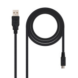 CABO NANOCABLE USB-A 2.0, TIPO A/M-MicroUsb B/M, PRETO, 1.8m