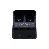 Carregador universal p/pilhas Li-Ion, Ni-Mh, Ni-Cd