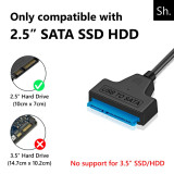 Cabo/Adaptador SATA 2.5 p/USB 3.0 HDD 2,5', SSD 2,5'