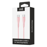 Cabo USB COOL Silicone Tipo C p/Tipo C (usb-c) Rosa 1 mt
